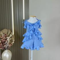 Conjuntinho Moda Infantil Estilo Boho Chic Bata Camadas E Short Badados