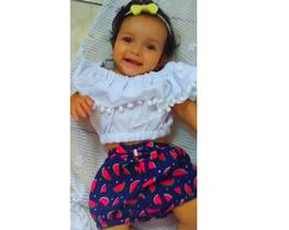 conjuntinho para bebe top ciganinha e shorts melancia p com laço conjuntinho para bebe top ciganinha e shorts melancia p com laço