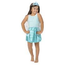 Conjuntinho Roupinha de Princesa Azul Cinderela Fantasia