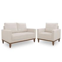 Conjunto 01 Poltrona e 01 Sofá 02 Lugares Sara