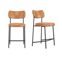 Conjunto 02 Banquetas Medias Mona material sintético Whisky - SSX Multicoisas