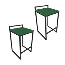 Conjunto 02 Banquetas Pietra Suede Base Preto D'Rossi