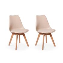 Conjunto 02 Cadeiras Eames Wood Leda Design - Nude - Magazine Decor