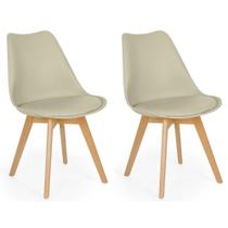 Conjunto 02 Cadeiras Eames Wood Leda Design - Nude