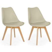 Conjunto 02 Cadeiras Eames Wood Leda Design - Nude