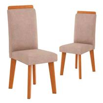 Conjunto 02 Cadeiras Sala de Jantar Pés Oblongo Diamante RV Móveis Pena Caramelo Conjunto 02 Cadeiras Sala de Jantar Pés Oblongo Diamante RV Móveis Pena Caramelo