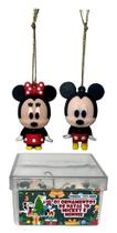 Conjunto 02 Ornamentos Enfeites Para Árvore De Natal 3d Casal Personagem Desenho Boneca Minnie Vermelha E Boneco Mickey Mouse Decoração