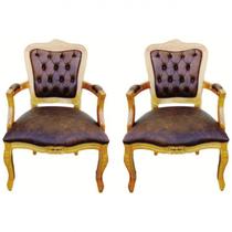 Conjunto 02 Poltronas Luis XV Encosto Capitone - Tommy Design Conjunto 02 Poltronas Luis XV Encosto Capitone - Tommy Design