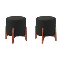 Conjunto 02 Puff Redondo Decorativo Thor Cores Sala de Estar Conjunto 02 Puff Redondo Decorativo Thor Cores Sala de Estar