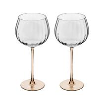 Conjunto 02 Taças para Vinho de Vidro 620ml com Haste Âmbar Classic - Wolff Conjunto 02 Taças para Vinho de Vidro 620ml com Haste Âmbar Classic - Wolff