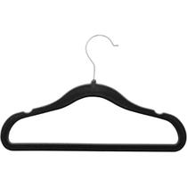 Conjunto 03 Cabides Plastico Aveludado Infantil Preto 30x0,55x19,5Cm Lyor