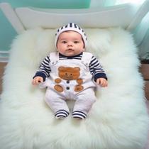 Conjunto 03 Peças Body Manga Longa com Jardineira Ravi