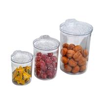 Conjunto 03 Potes Hermético Com Tampa 400ml/800ml/1000ml Conjunto 03 Potes Hermético Com Tampa 400ml/800ml/1000ml