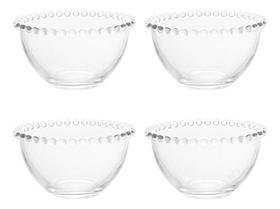 Conjunto 04 Bowls Cristal Transparente Pearl Wolff