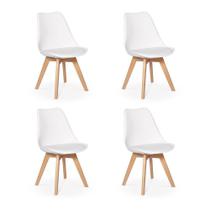 Conjunto 04 Cadeiras Eames Wood Leda Design - Branca - Império Brazil Business