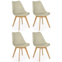 Conjunto 04 Cadeiras Eames Wood Leda Design - Nude Conjunto 04 Cadeiras Eames Wood Leda Design - Nude