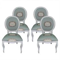 Conjunto 04 Cadeiras Jantar Medalhão Lisa Sem Braço - Tommy Design Conjunto 04 Cadeiras Jantar Medalhão Lisa Sem Braço - Tommy Design