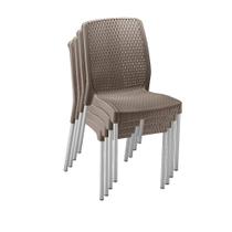 Conjunto 04 Cadeiras Plástica Alumínio Shia Rimax
