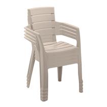 Conjunto 04 Cadeiras Plástica com Braços Baru Rimax