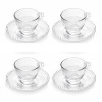 Conjunto 04 Xícaras de Cafezinho de Cristal 80ml Pearl Wolff