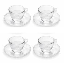 Conjunto 04 Xícaras De Cafezinho De Cristal 80ml Pearl Wolff Conjunto 04 Xícaras De Cafezinho De Cristal 80ml Pearl Wolff