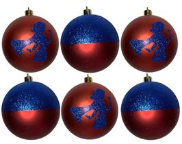 Conjunto 06 Bolas Bolinhas Princesa Branca De Neve - Enfeites Árvore De Natal - Princesas Disney - Azul E Vermelho - Cromus Conjunto 06 Bolas Bolinhas Princesa Branca De Neve - Enfeites Árvore De Natal - Princesas Disney - Azul E Vermelho - Cromus
