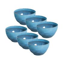 Conjunto 06 Bowl Orgânico Breeze 558 ml Azul Stoneware Porto Brasil