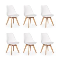 Conjunto 06 Cadeiras Eames Wood Leda Design - Branca