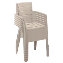 Conjunto 06 Cadeiras Plástica com Braços Baru
