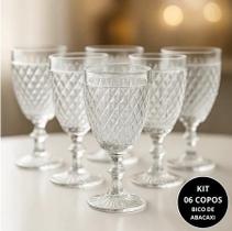 Conjunto 06 Copos De Vidro Bico Abacaxi Resistente Casa Eventos Decoração Presente Festas Elegante Conjunto 06 Copos De Vidro Bico Abacaxi Resistente Casa Eventos Decoração Presente Festas Elegante