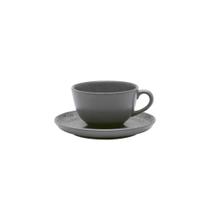 Conjunto 06 Xícaras Chá Flat Gray - Referência A012-1C06 Oxford Porcelana, Xícara para Chá Cinza