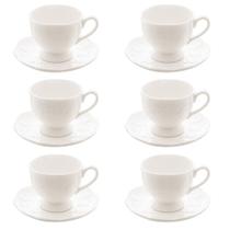 Conjunto 06 Xícaras de Chá de Porcelana New Bone Butterfly Flower 200 ml Lyor