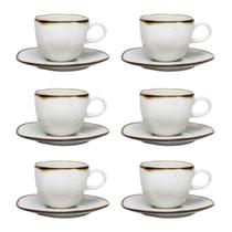 Conjunto 06 Xícaras Grandes Com Pires 220 ml Ryo Maresia Oxford