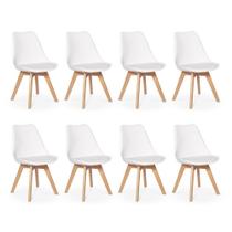 Conjunto 08 Cadeiras Eames Wood Leda Design - Branca