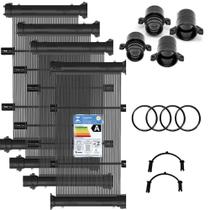 Conjunto 08 Placas e Terminações para Aquecimento Solar de Piscinas até 08m² ou 12mil litros - KS Aquecedores