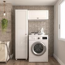 Conjunto 1 Armário Multiuso e 1 Armário Aéreo Pérola Branco Yescasa