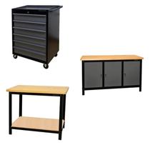 Conjunto 1 Carro Profissional 6 Gavetas 2 Bancadas 150cm para Ferramentas Presto