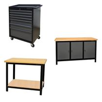 Conjunto 1 Carro Profissional 7 Gavetas 2 Bancadas 150cm para Ferramentas Presto