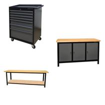 Conjunto 1 Carro Profissional 7 Gavetas 2 Bancadas 200cm para Ferramentas Presto