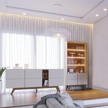 Conjunto 1 Cristaleira e 1 Buffet Decorativo Sala de Jantar Sancho Pés em Madeira Off White G73 - Gran Belo