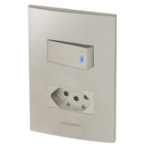 Conjunto 1 Interruptor Led + 1 Tomada 10A - Inova Titanium