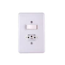 Conjunto 1 Interruptor Paralelo 1 Tomada Com Placa Stylus 2P T 250V Branco 4 X 2 20280 Ilumi