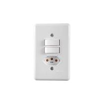 Conjunto 1 Interruptor Simples 1 Paralelo 1 Tomada Com Placa 2P T 250V/10A Branco 4 X 20290 Ilumi