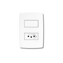 Conjunto 1 Interruptor Simples 1 Tomada 10A 3 Pinos Pial Plus