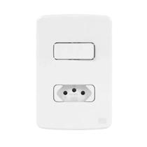 Conjunto 1 interruptor simples + 1 tomada 2p+t 10a branco composé - weg