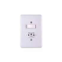 Conjunto 1 Interruptor Simples 1 Tomada Com Placa Stylus 2P T 250V/20A Branco 4 X 2 20201 Ilumi