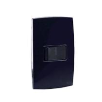 Conjunto 1 Interruptor Simples 10A 250V Preto Rubi - Force Line