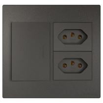 Conjunto 1 Interruptor Simples 10a e 2 Tomadas 4x4 Linha Classic Entrelux Conjunto 1 Interruptor Simples 10a e 2 Tomadas 4x4 Linha Classic Entrelux