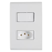 Conjunto 1 Interruptor Simples+1Tomada 2P+T 10A Liz Tramontina Conjunto 1 Interruptor Simples+1Tomada 2P+T 10A Liz Tramontina