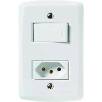Conjunto 1 Interruptor Simples+1Tomada 2P+T 10A Tramontina
